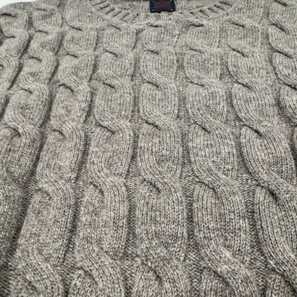 Taupe Cable-Knit Cashmere Sweater - Picture 4 of 6